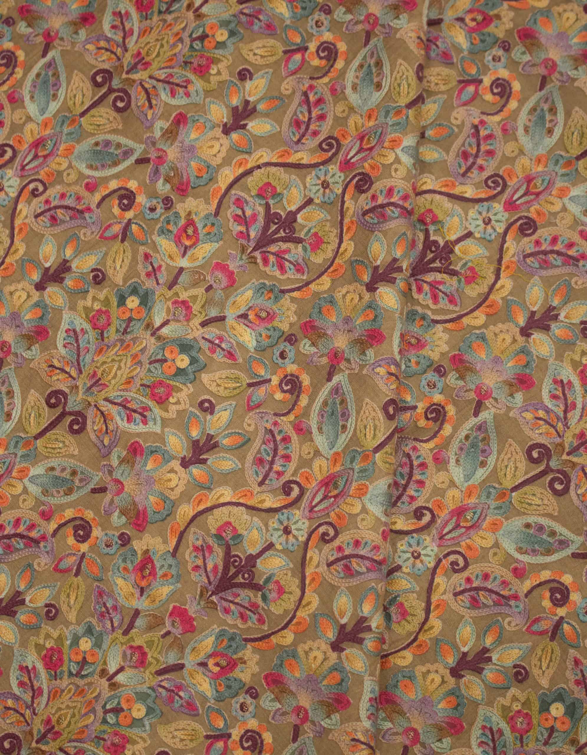 Kashmiri Work over Print on Munga Silk